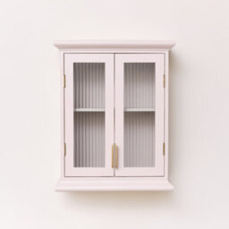 Melody Maison Pink Reeded Glass Wall Cabinet - thumbnail 7