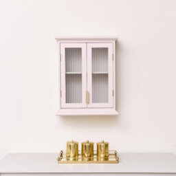 Melody Maison Pink Reeded Glass Wall Cabinet - thumbnail 2