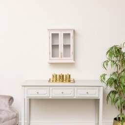 Melody Maison Pink Reeded Glass Wall Cabinet - thumbnail 3