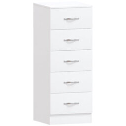 Lassic Vida Designs Riano White 5 Drawer Narrow Chest (H)900mm (W)345mm (D)360mm - thumbnail 7