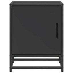 Berkfield Bedside Cabinet Black 40X31X50 Cm Engineered Wood And Metal - thumbnail 5