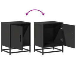 Berkfield Bedside Cabinet Black 40X31X50 Cm Engineered Wood And Metal - thumbnail 9