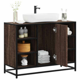 Berkfield Bathroom Sink Cabinet Brown Oak 80X33X60 Cm Engineered Wood