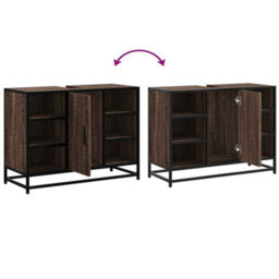 Berkfield Bathroom Sink Cabinet Brown Oak 80X33X60 Cm Engineered Wood - thumbnail 9