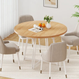 Gainoom 47 Inch Natural Dining Table Round Kitchen Table For 4-6 People - thumbnail 4
