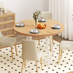 Gainoom 47 Inch Natural Dining Table Round Kitchen Table For 4-6 People - thumbnail 6