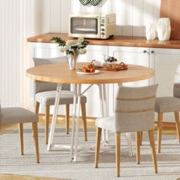 Gainoom 47 Inch Natural Dining Table Round Kitchen Table For 4-6 People - thumbnail 5