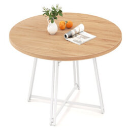 Gainoom 47 Inch Natural Dining Table Round Kitchen Table For 4-6 People - thumbnail 1