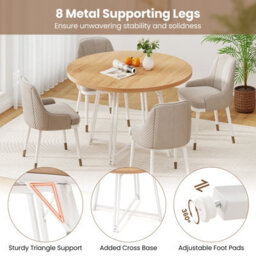 Gainoom 47 Inch Natural Dining Table Round Kitchen Table For 4-6 People - thumbnail 9