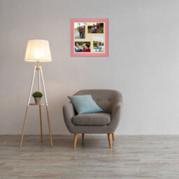 AK Frames 12X12 Pastel Pink Modern Multi Photo Frame With Ivory Mount - Holds 4 Apertures (4X) 6X4 Photos - thumbnail 3