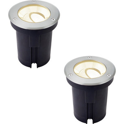 2 Pack Stainless Steel Ip67 Ground Light - 13W Warm White Led - Tilting Head - image 1
