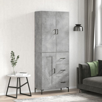 Berkfield Highboard Concrete Grey 69.5X34X180 Cm Engineered Wood - image 1