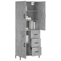 Berkfield Highboard Concrete Grey 69.5X34X180 Cm Engineered Wood - thumbnail 3