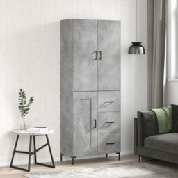 Berkfield Highboard Concrete Grey 69.5X34X180 Cm Engineered Wood - thumbnail 1