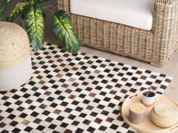 Beliani Rug Kayabey Beige 140 X 200 Cm Leather - thumbnail 2