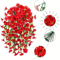 4 Pack Artificial Outdoor Garden Flowers, Morning Glory, Uv - Resistant, Artificial Plants - thumbnail 5