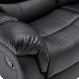 More4Homes Seattle Manual High Back Bonded Leather Recliner 3 Seater Sofa (Black) - thumbnail 5