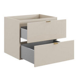 Heze Furniture Dalia Bathroom Cabinet Vanity  100Cm With Two Open Shelving In Cashmere & Cremona Oak - thumbnail 4