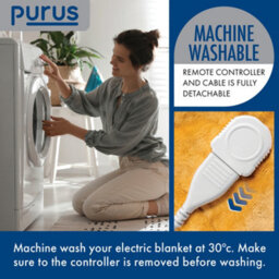 Purus Deluxe Gold Electric Throw Heated Double Over Blanket Soft Fleece 9 Heat & 12 Timer Settings - thumbnail 6