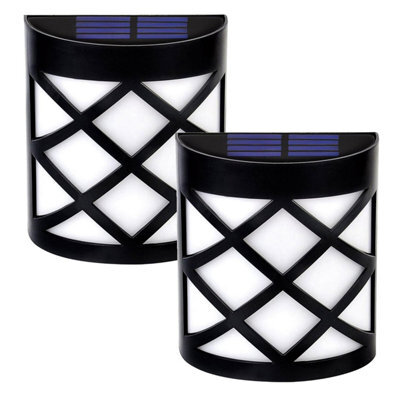 Taylor & Brown 2 Pack Solar Fence Lights, 6 Led Waterproof Outdoor Lamps For Garden, Patio, Yard, Stairs, Wall, Gate - image 1