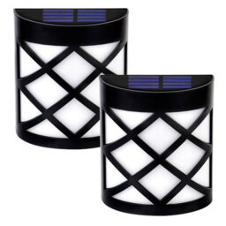 Taylor & Brown 2 Pack Solar Fence Lights, 6 Led Waterproof Outdoor Lamps For Garden, Patio, Yard, Stairs, Wall, Gate - thumbnail 1