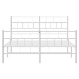 Berkfield Metal Bed Frame With Headboard And Footboard White 160X200 Cm - thumbnail 5