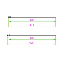 UK Homeliving Uk Home Living Avalon 8mm Fluted Glass Wetroom Panel 700mm Brushed Brass - thumbnail 2