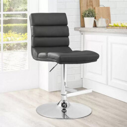 Bayside Furnishings Grey Bonded Leather Bar Stool Gas Lift Swivel Chair - thumbnail 3