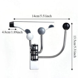 Over Door Hook Stainless Steel Door Cupboard Drawer Diy Swivel Hooks Hanger - thumbnail 2