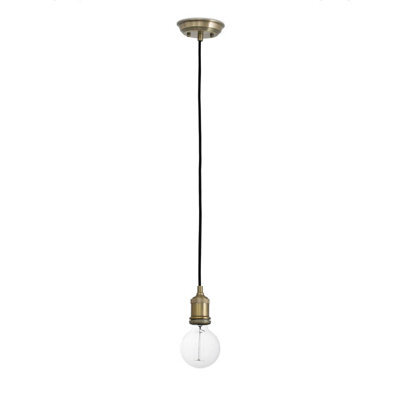 Luminosa Lighting Luminosa Art 1 Light Ceiling Pendant Antique Brass, E27 - image 1