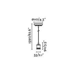 Luminosa Lighting Luminosa Art 1 Light Ceiling Pendant Antique Brass, E27 - thumbnail 3