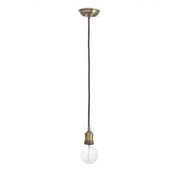 Luminosa Lighting Luminosa Art 1 Light Ceiling Pendant Antique Brass, E27 - thumbnail 1
