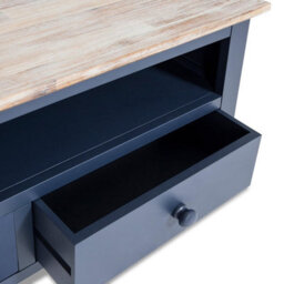Statement Furniture Florence Navy Blue Corner Tv Unit With 2 Drawers And Shelf - thumbnail 5