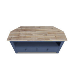 Statement Furniture Florence Navy Blue Corner Tv Unit With 2 Drawers And Shelf - thumbnail 3