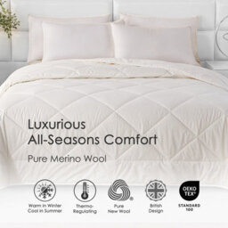 Homescapes Premium Heavy Wool Duvet - Warm & Washable - Super King - thumbnail 3
