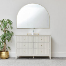 Melody Maison Large Gold Arched Wall Mirror 90Cm X 120Cm - thumbnail 4