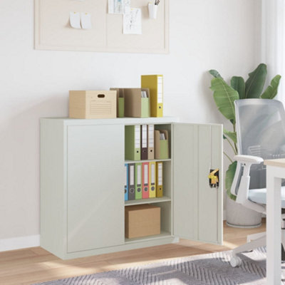 Berkfield Office Cabinet With 2 Doors Grey 90 Cm Steel - image 1