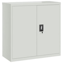 Berkfield Office Cabinet With 2 Doors Grey 90 Cm Steel - thumbnail 2