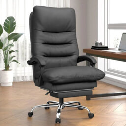 Black Executive Office Chair Computer Swivel Chair For Home With Arm & Footrest - thumbnail 6
