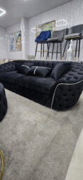 Khalifah 3+2 Seater In Black And Chrome - thumbnail 2