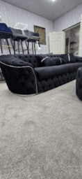 Khalifah 3+2 Seater In Black And Chrome - thumbnail 1