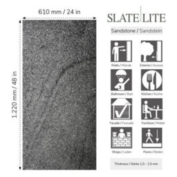 Lite Stone Black Pearl Stone Veneer 122 X 61Cm Sheet - thumbnail 3
