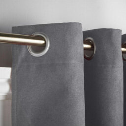 Luxury Living Velvet Chenille Thermal Fleece Lined Ring Top Door Curtain 137Cm X 213Cm Slate - thumbnail 7