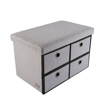 Periea 'bibi' Large Ottoman Storage Box, 4 Drawers, 280Kg Weight Tested - Grey - image 1