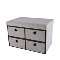 Periea 'bibi' Large Ottoman Storage Box, 4 Drawers, 280Kg Weight Tested - Grey - thumbnail 3