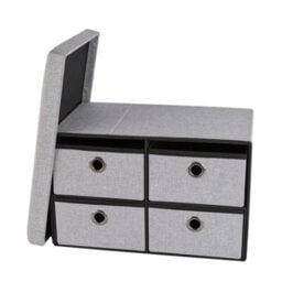 Periea 'bibi' Large Ottoman Storage Box, 4 Drawers, 280Kg Weight Tested - Grey - thumbnail 2