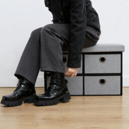 Periea 'bibi' Large Ottoman Storage Box, 4 Drawers, 280Kg Weight Tested - Grey - thumbnail 5
