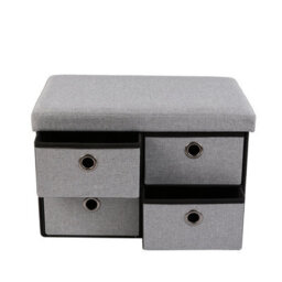 Periea 'bibi' Large Ottoman Storage Box, 4 Drawers, 280Kg Weight Tested - Grey - thumbnail 4