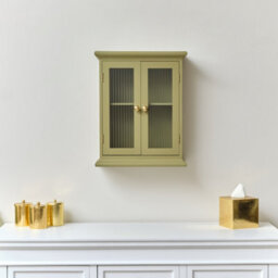 Melody Maison Olive Green Reeded Glass Wall Cabinet - thumbnail 7