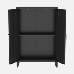 Sweeek - Set Of 2 Soho Black 2-Door Metal Chests Of Drawers/wardrobes Lockers L 75 X D 33 X H 110 Cm - thumbnail 4